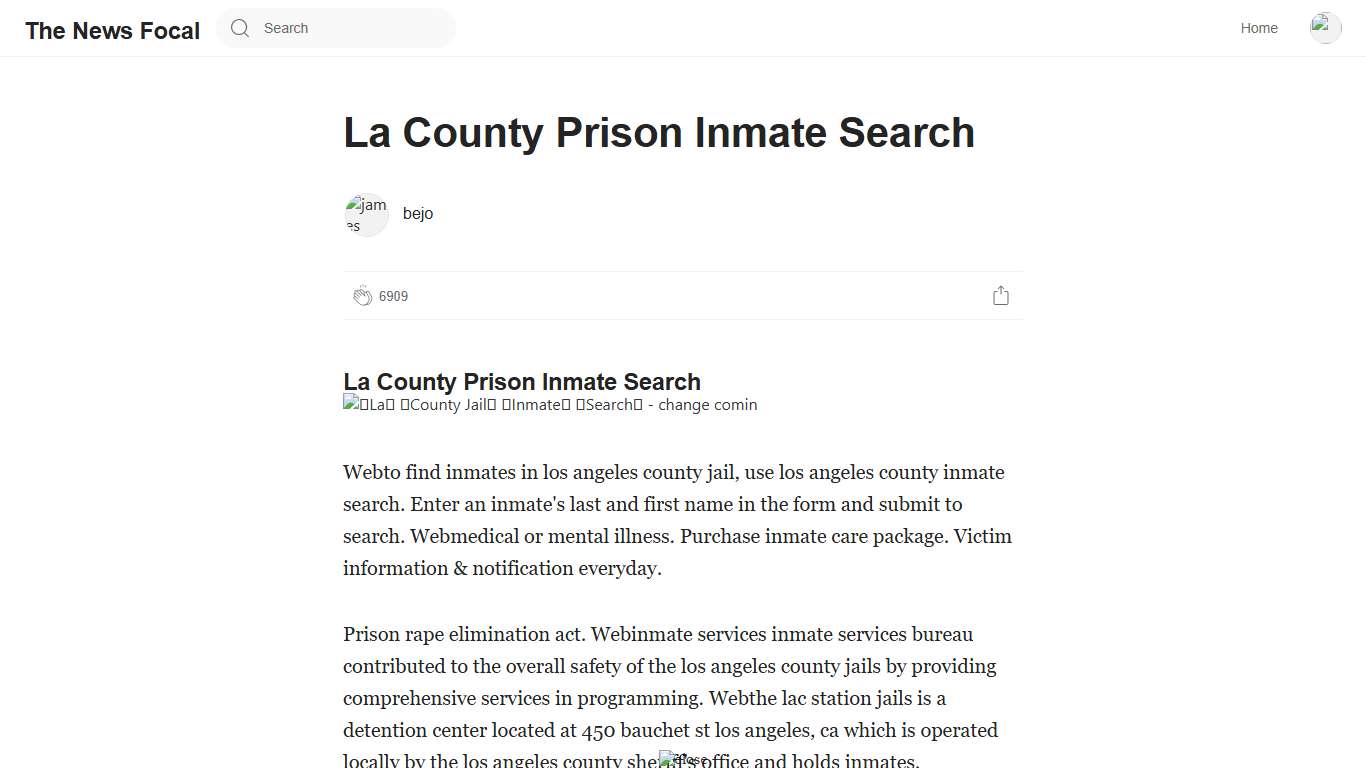 La County Prison Inmate Search