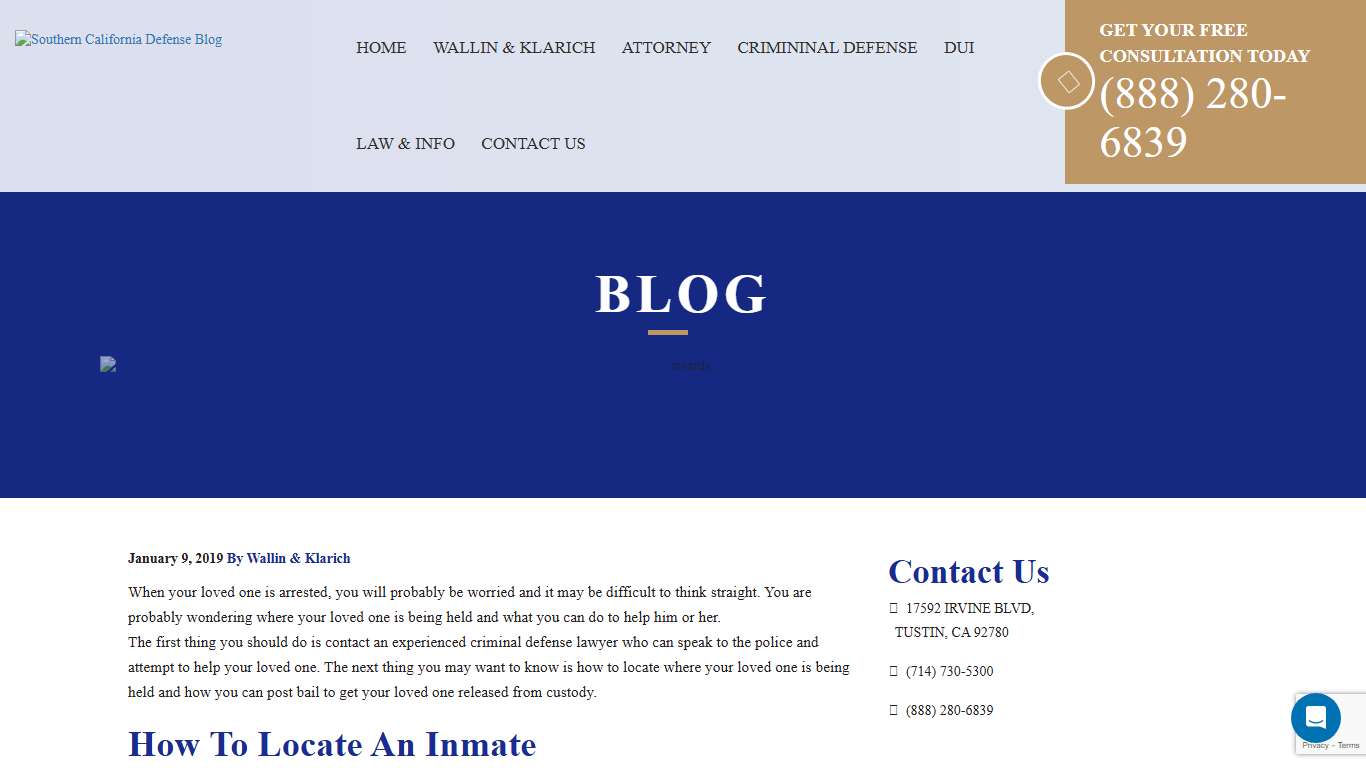 How to Locate an Inmate in Jail and Post Bail - Southern California Defense Blog